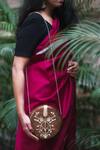 Shop_Riti_Gold Poornima Wood Clutch_Online_at_Aza_Fashions