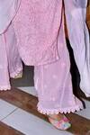 Shop_Label Aishwaryrika_Pink Georgette Embroidered Chikankari Primrose Straight Kurta Set For Women_Online_at_Aza_Fashions