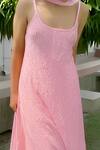 Label Aishwaryrika_Pink Georgette Embroidered Chikankari Primrose Straight Kurta Set For Women_at_Aza_Fashions