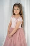 Darleen Kids Couture_Pink Satin Embroidery Sequin And Stones Princess Gown _Online_at_Aza_Fashions