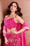 Buy_PUNIT BALANA_Pink Silk Floral Embroidered Lehenga Set_Online_at_Aza_Fashions