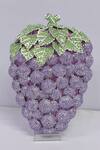 Crystal Craft_Purple Embellished Grape Shaped Crystal Clutch_Online_at_Aza_Fashions