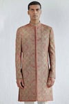 Buy_Qbik_Green Sherwani Embroidery Nazeem With Trouser _Online_at_Aza_Fashions