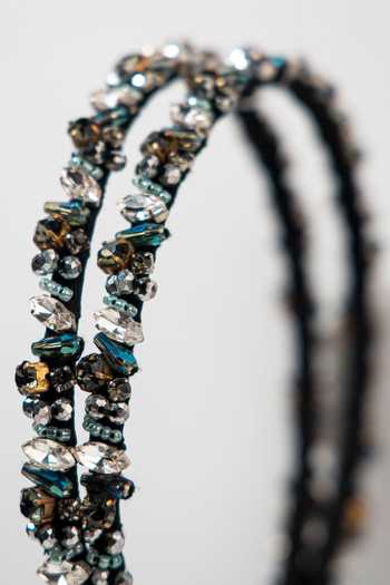Born Flash_Multi Color Beads Double Layer Crystal Hairband _Online_at_Aza_Fashions