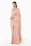 Buy_Rabani & Rakha_Pink Georgette Sequins, Cut Work Zaynab Paisley Embroidered Saree With Blouse _Online_at_Aza_Fashions