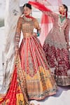 Buy_The Royaleum_Multi Color Silk, Crepe Sequins, Embroidery, Embellished Bridal Lehenga Set _Online_at_Aza_Fashions