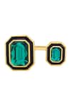 Buy Isharya Green Crystal B-dazzle Dual Embellished Ring Online at Aza Fashions Buy_Isharya_Green Crystal B-dazzle Dual Embellished Ring _Online_at_Aza_Fashions
