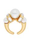 Shop_Isharya_White Pearl Amara Mirror Embellished Ring_Online_at_Aza_Fashions