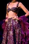 Buy_Nachiket Barve_Purple Blouse And Lehenga Organza Embroidery Bead Cosmic Gardenia Set _Online_at_Aza_Fashions