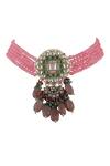 Riana Jewellery_White Pearls, Stones, Beads Jadtar Embellished Choker Set _Online_at_Aza_Fashions