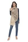 Shingora_Beige Woven Shawl_Online_at_Aza_Fashions