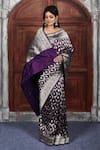 Shop_Naaritva India_Purple Kota Doria Zari Floral Jaal Handwoven Banarasi Saree With Running Blouse _Online_at_Aza_Fashions