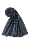 Buy Shingora Blue Woven Floral Patterned Fringed Shawl Online at Aza Fashions Buy_Shingora_Blue Woven Floral Patterned Fringed Shawl _Online_at_Aza_Fashions