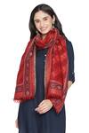 Shingora Red Printed Floral Stole Online at Aza Fashions Shingora_Red Printed Floral Stole _Online_at_Aza_Fashions