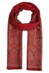 Buy_Shingora_Maroon Woven Paisley Border Detail Shawl _Online_at_Aza_Fashions