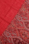 Shingora_Maroon Woven Paisley Border Detail Shawl _at_Aza_Fashions