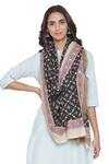 Shingora_Black Woven Pure Wool Floral Embroidered Jaali Shawl _Online_at_Aza_Fashions