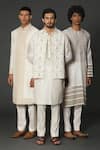 Buy_Rar Studio_Ivory Chanderi Handloom (50%silk X 50%cotton) Embroidered Aari Kurta Set  _Online_at_Aza_Fashions