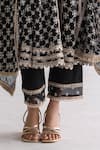 Buy_Mulmul_Black 100% Pure Mulmul Embroidery Thread Rasiya Anarkali Pant Set _Online_at_Aza_Fashions