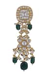 Riana Jewellery_White Real Jadtar Stones Floral Earrings _Online_at_Aza_Fashions