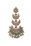 Riana Jewellery_White Pearls, Diamonds Tiered Embellished Chandbalis _Online_at_Aza_Fashions