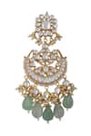 Riana Jewellery_White Glitter, Stones, Pearls Embellished Chandbali Earrings _Online_at_Aza_Fashions
