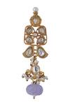 Riana Jewellery_White Semi Precious Pearl Geometric Floral Encrusted Earrings _Online_at_Aza_Fashions