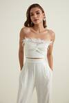 Shop_RANNA GILL_White Embellished Straight Neck Corset Top _Online_at_Aza_Fashions