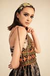 Nikita Mhaisalkar_Black Luxe Suiting Embroidery Thread Jacket _at_Aza_Fashions