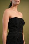 Nikita Mhaisalkar_Black Luxe Suiting Embellished Thread Tube Neck Cosmic Dress _at_Aza_Fashions