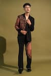 Nikita Mhaisalkar_Black Luxe Suiting Print Cosmic Blazer With Pant _Online_at_Aza_Fashions