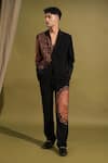 Buy_Nikita Mhaisalkar_Black Luxe Suiting Print Cosmic Blazer With Pant _Online_at_Aza_Fashions