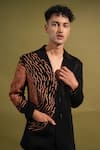 Nikita Mhaisalkar_Black Luxe Suiting Print Cosmic Blazer With Pant _at_Aza_Fashions