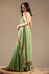 Shop_Nikita Mhaisalkar_Green Kurta Pure Chiffon Embellished Asymmetric And Sharara Set _Online_at_Aza_Fashions