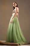 Nikita Mhaisalkar_Green Tulle Solid Flared Lehenga _at_Aza_Fashions