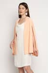 Buy_Monk & Mei_Peach Velvet Embroidered Sequins Dress Cowl Cape Open Arzu Strappy With _Online_at_Aza_Fashions