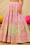 Buy_Rajbinder Chahal_Purple Dupion Silk Embroidery Chevron Embellished Bridal Lehenga Set _Online_at_Aza_Fashions