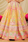 Rajbinder Chahal_Yellow Dupion Silk Embroidery Mirror Sweetheart Neck Blouse With Lehenga Set _Online_at_Aza_Fashions