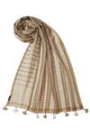 Buy_SHINGORA_Beige Geometric Woven Stole _Online_at_Aza_Fashions
