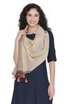 Buy_Shingora_Beige Geometric And Stripe Pattern Stole_Online_at_Aza_Fashions