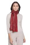 SHINGORA_Maroon Woven Floret Pattern Stole _Online_at_Aza_Fashions