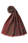 Buy_Shingora_Maroon Floral And Paisley Pattern Stole _Online_at_Aza_Fashions