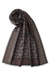 Buy_Shingora_Black Woven Floral Jacquard Pattern Stole _Online_at_Aza_Fashions