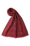 Buy_Shingora_Maroon Woven Kani Pattern Stole _Online_at_Aza_Fashions