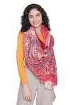 SHINGORA_Pink Printed Paisley Stole _Online_at_Aza_Fashions