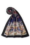 Buy_SHINGORA_Blue Printed Paisley And Floral Pattern Stole _Online_at_Aza_Fashions