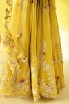 Ridhi Mehra_Yellow Blouse - Net/organza Lehenga - Lahya Bridal Pleated Set _at_Aza_Fashions