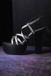 Miraki_Black Embellished Rhinestone Straps Platform Block Heels_Online_at_Aza_Fashions