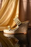 Miraki_Gold Embellished Stud Wedges _Online_at_Aza_Fashions