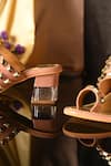Buy_Miraki_Beige Embellished Stud Block Heels _Online_at_Aza_Fashions